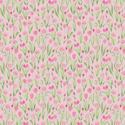 Spring Cheer Tulips in Light Pink by Heatherlee Chan for Clothworks