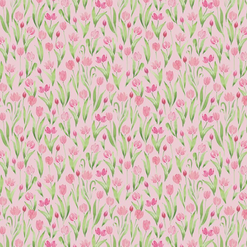 Spring Cheer Tulips in Light Pink by Heatherlee Chan for Clothworks