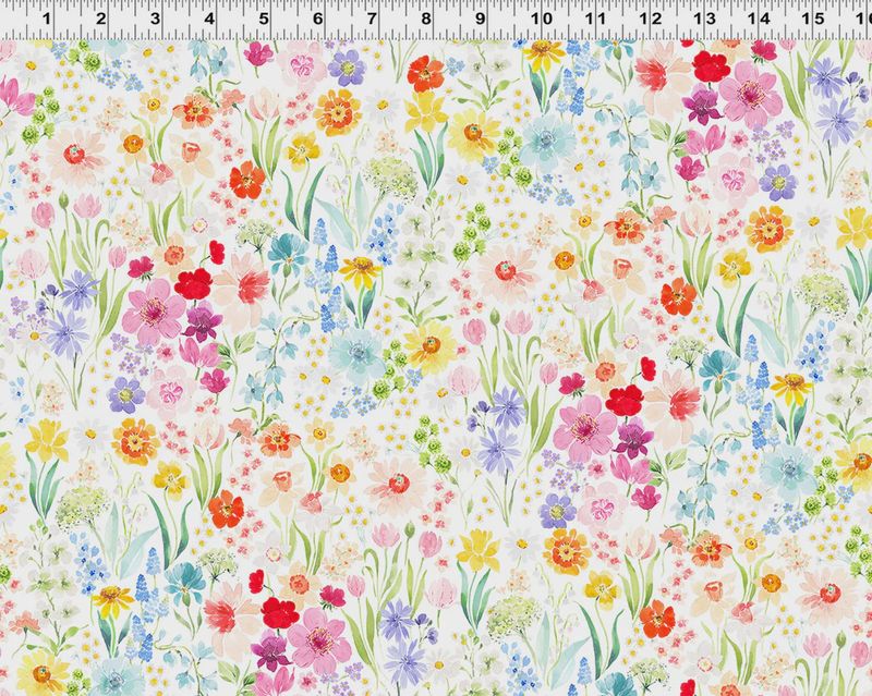 Spring Cheer Garden in Multi by Heatherlee Chan for Clothworks