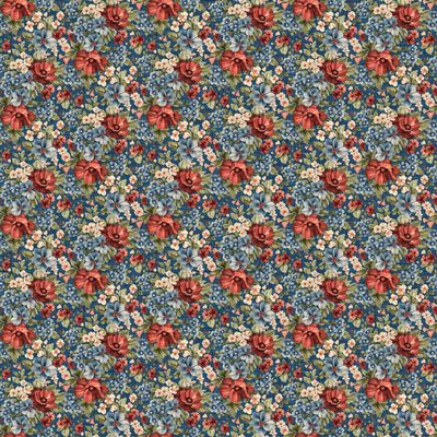 Farmhouse Sampler Packed Floral in Navy Multi by Deborah Edwards for Northcott