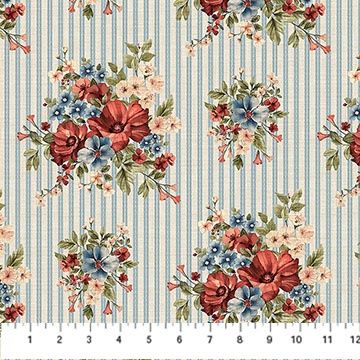 Farmhouse Sampler Floral Bouquet in Cream Multi by Deborah Edwards for Northcott