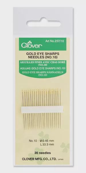 Clover 237/10 - Gold Eye Sharps Needles #10
