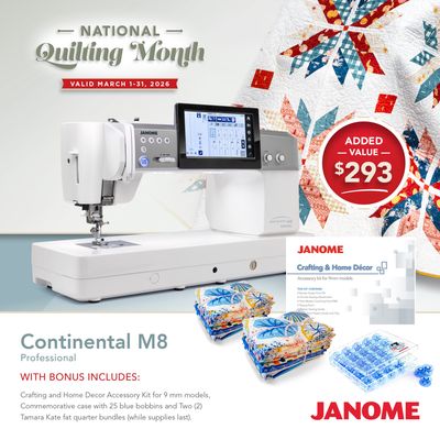 Janome Continental M8 | National Quilting Month Promo
