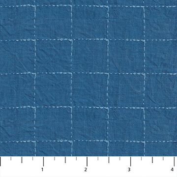 Intervals Large Check in Denim by Ghazal Razavi for Figo W91100-45