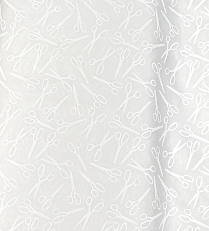 Wilmington Prints | Sew Happy | Scissor Toss in White on White
