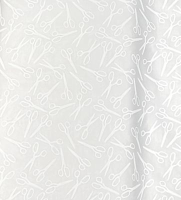 Wilmington Sew Happy Scissor Toss in White on White