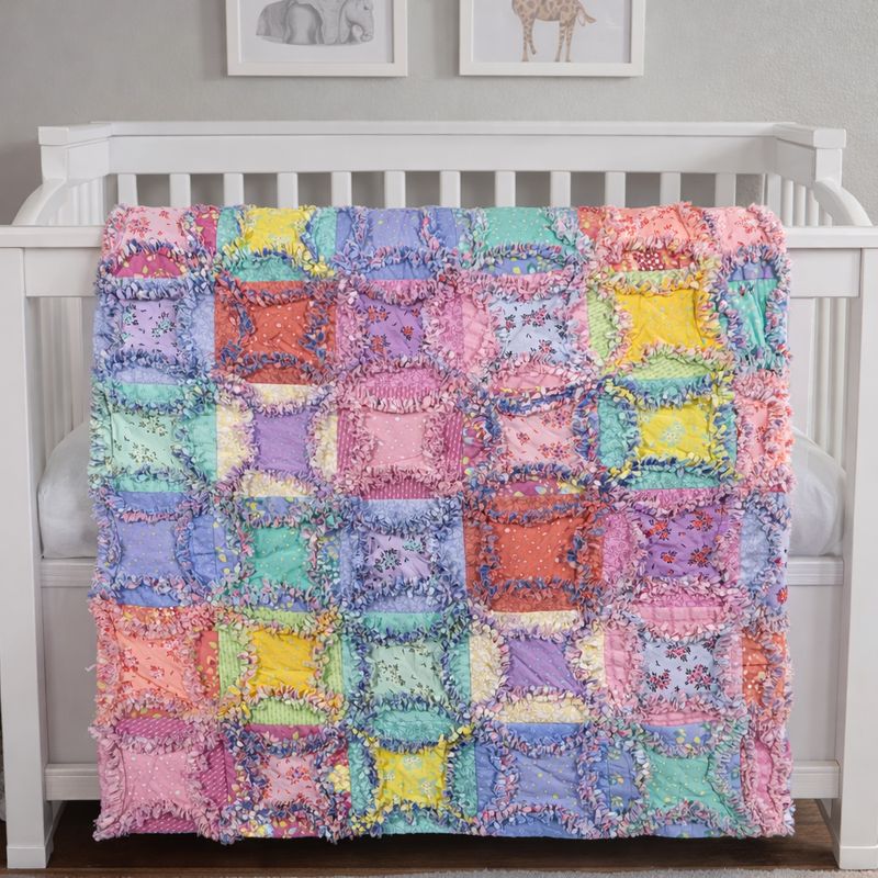 Circle Rag Quilt Kit | Tula Pink True Colours x Sherbet Sunshine Flannel | 37.5" x 52.5"