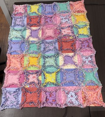 Circle Rag Quilt Kit | Tula Pink True Colours x Sherbet Sunshine Flannel | 37.5" x 52.5"