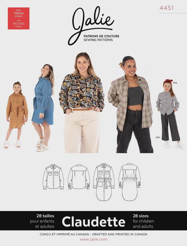 Jalie 4451 - Claudette Shirt and Shirtdress - Paper Pattern