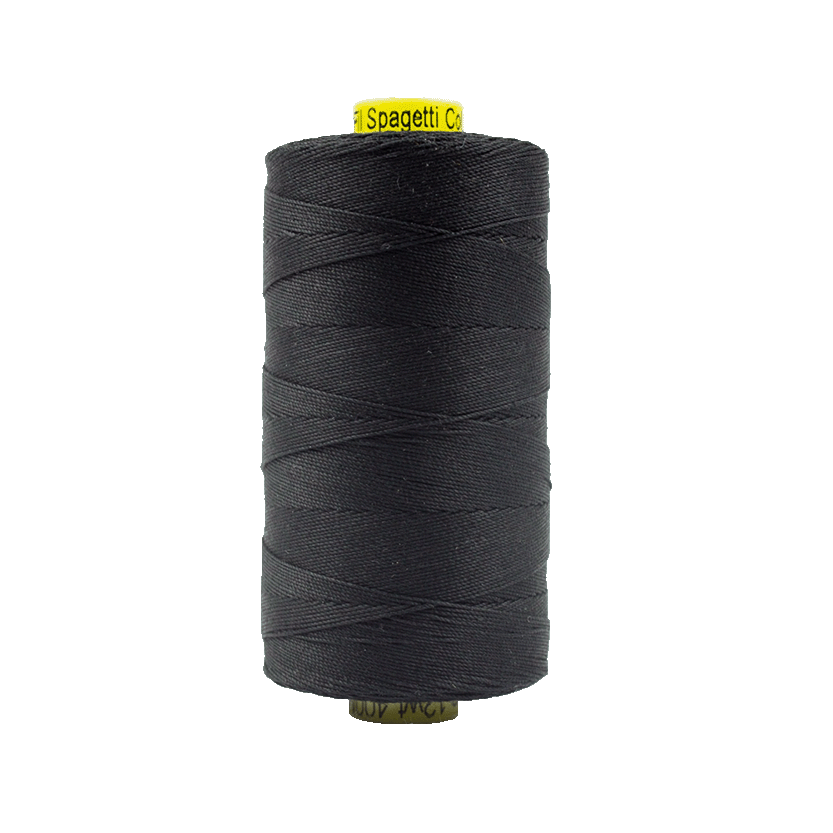 200 - 12wt Cotton Spagetti 400m - Black by Wonderfil