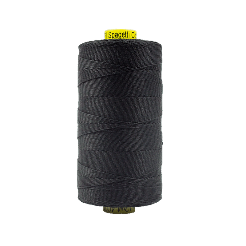 200 - 12wt Cotton Spagetti 400m - Black by Wonderfil