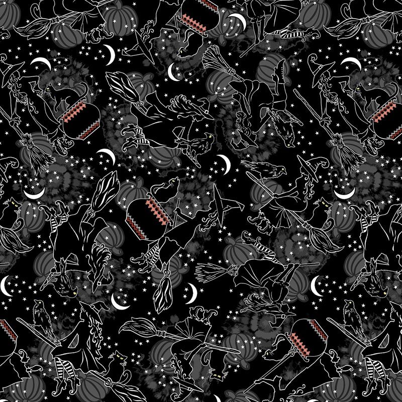Happy Haunting By Kanvas Studio For Benartex – Glow In The Dark - Black