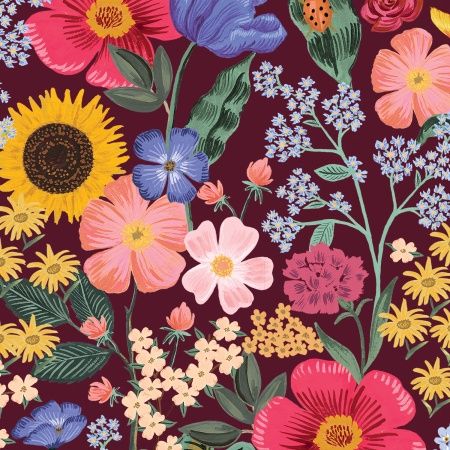 56" Rayon - Curio by Rifle Paper Co. for Cotton + Steel in Burgandy