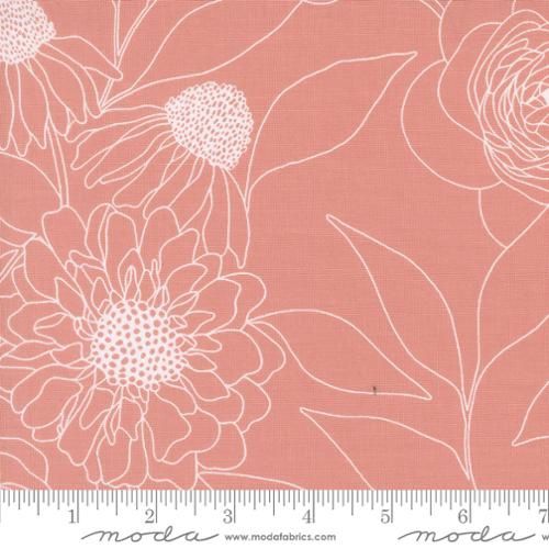 1.5m Remnant Botany Etched Floral Camellia Wideback (108") in Pink by Alli K Design - 108029-15