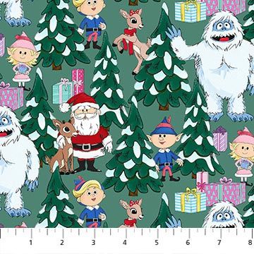 Rudolph the Red-Nosed Reindeer | Scene in Light Spruce by Northcott RD1004-75
