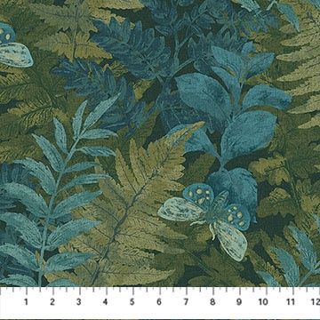 Imprint Flannel - Fern in Dark Olive Multi for Northcott Fabrics