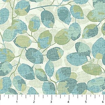 Imprint Flannel - Small Leaf Toss in Beige Multi for Northcott Fabrics