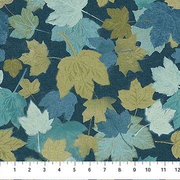 Imprint Flannel - Maple in Dark Blue Multi for Northcott Fabrics