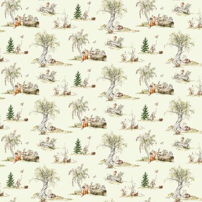 Story Book Scene in Green for FIGO Fabrics