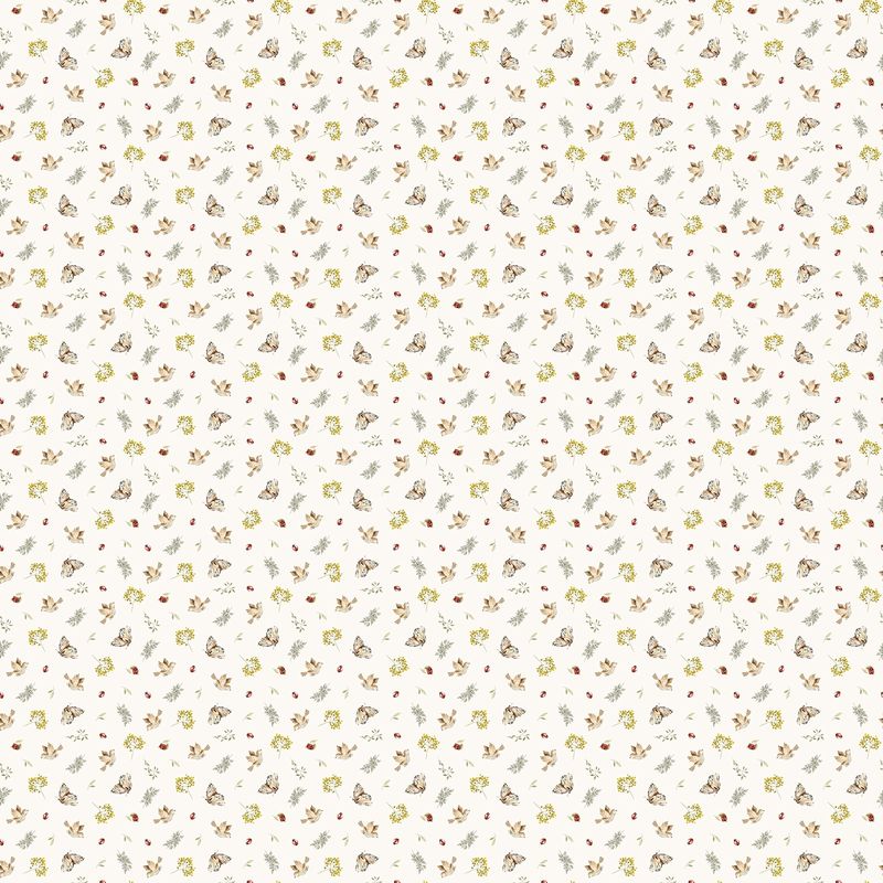 Story Book Birds in Cream for FIGO Fabrics