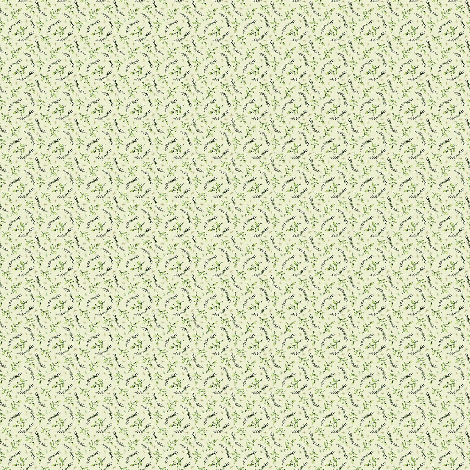 Story Book Leaves in Green for FIGO Fabrics