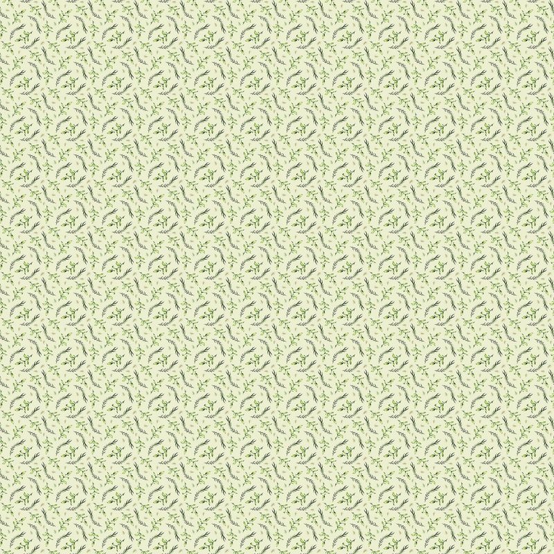 Story Book Leaves in Green for FIGO Fabrics