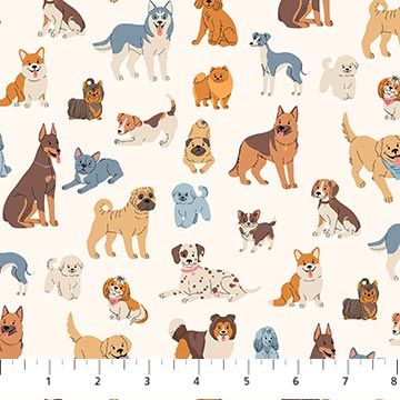 Always By My Side | Dogs in Cream 91326-11 | By Figo Studio