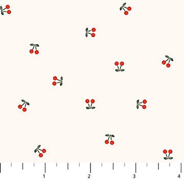 Cherry Orchard | Ditsy Cherries in Cream 91317-11 | By Bernadett Urbanovics for Figo