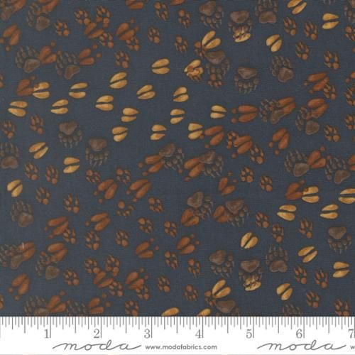 Northwoods Lodge | Animal Tracks in Midnight | by Deb Strain for Moda