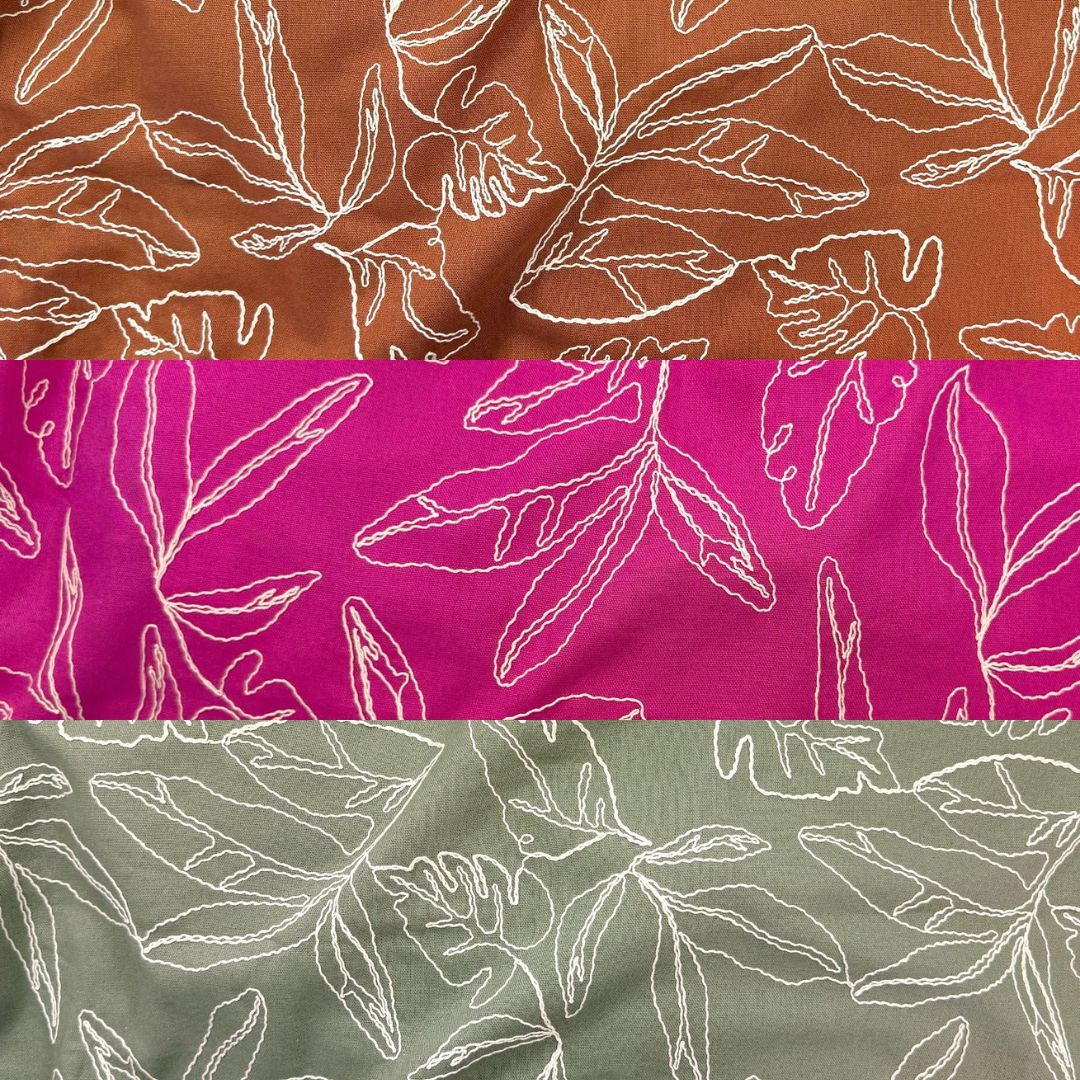 Capri Embroidery Linen Rayon Blend - Assorted Colours