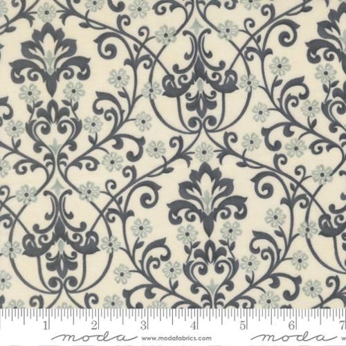 Breathtaking Blues | Damask in Porcelain | by 3 Sisters for Moda