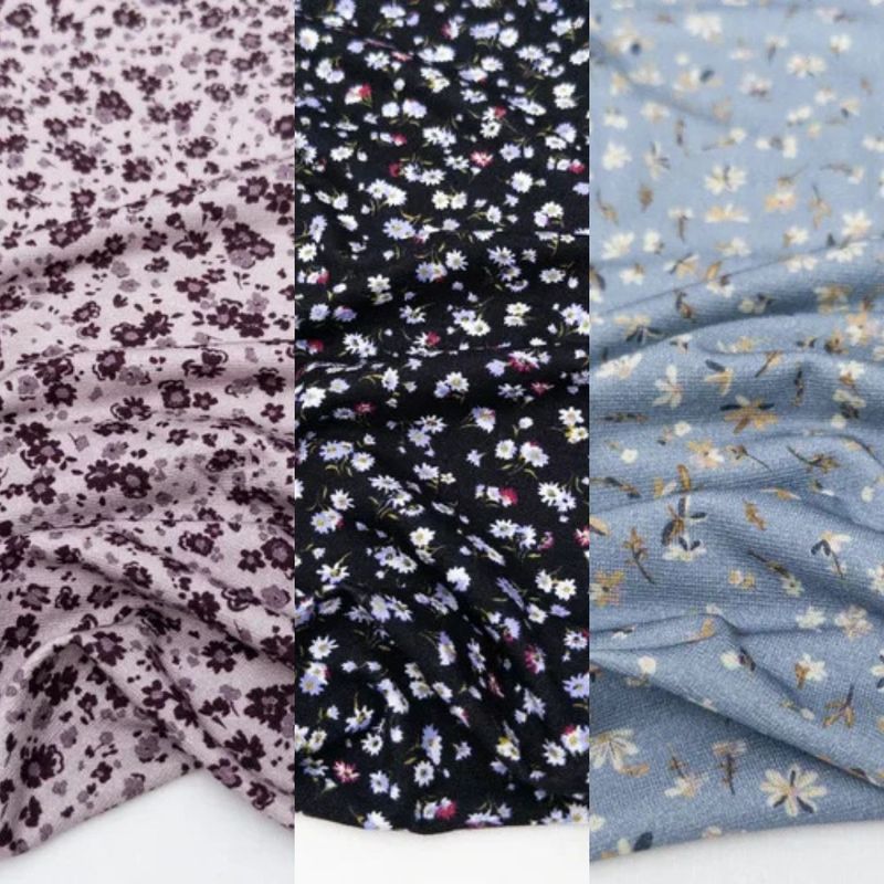 Floral Viscose Knit - Assorted Colours