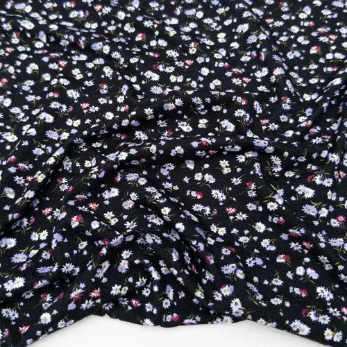 Floral Viscose Knit - Assorted Colours, Colour: Black/Lilac