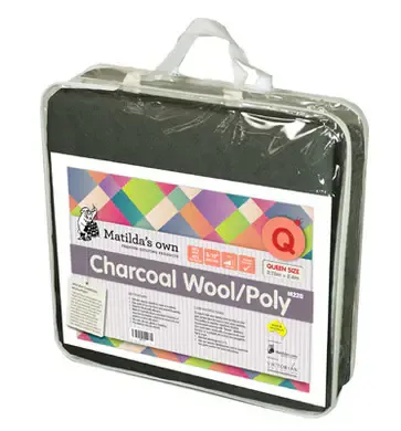 Matilda's Own | 60% Wool, 40% Poly Blend with Scrim | Charcoal Queen (94" x 106)