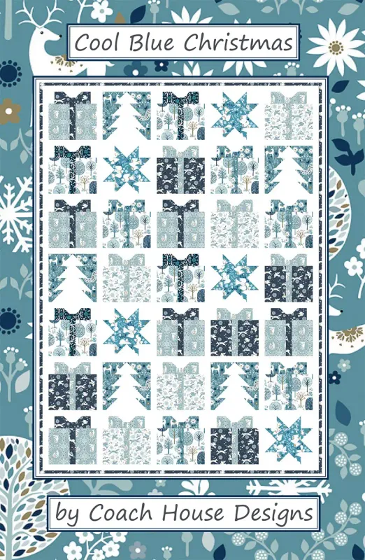 Coach House Designs Cool Blue Christmas Quilt Pattern by Barbara Cherniwchan