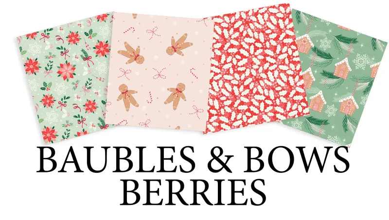 Baubles &amp; Bows Berries Fat Quarter Bundle - 4 pack