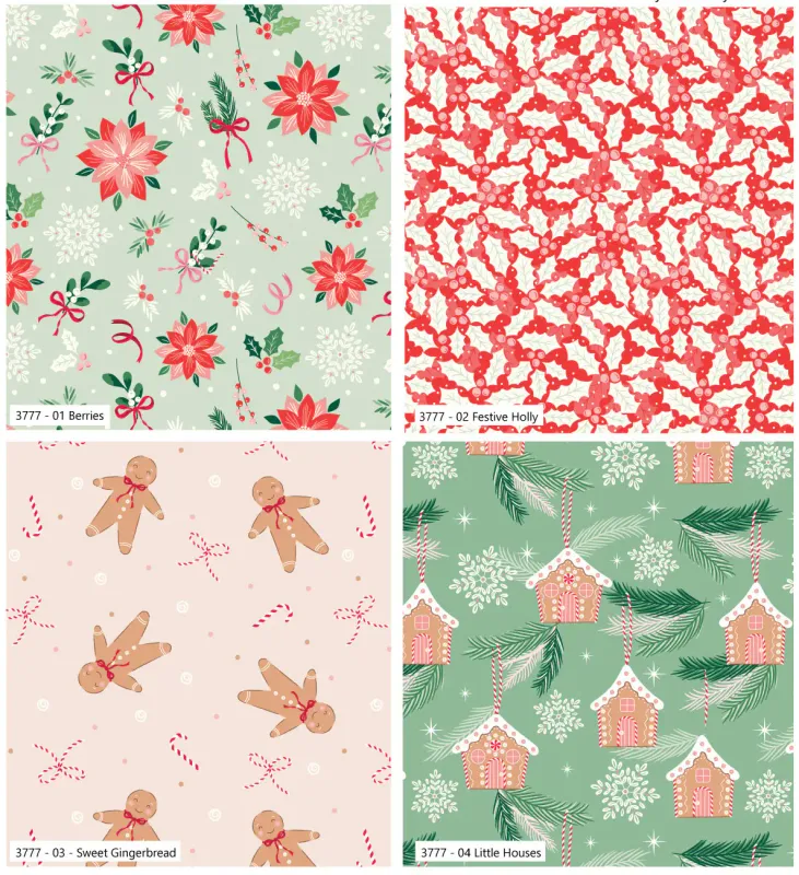 Baubles &amp; Bows Berries Fat Quarter Bundle - 4 pack