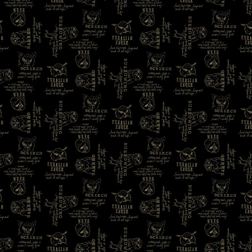0.33m Remnant Night Whispers Words in Black by Lexi Grenzer for Clothworks