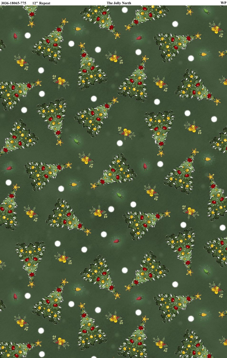 The Jolly North | Tossed Trees in Green | by Anne Tavoletti for Wilmington Prints 18065-775