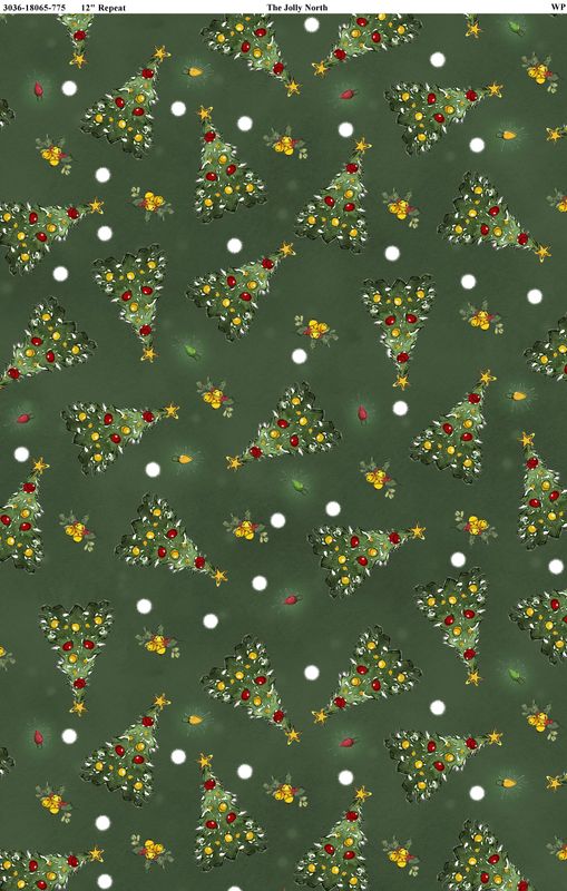 The Jolly North | Tossed Trees in Green | by Anne Tavoletti for Wilmington Prints 18065-775