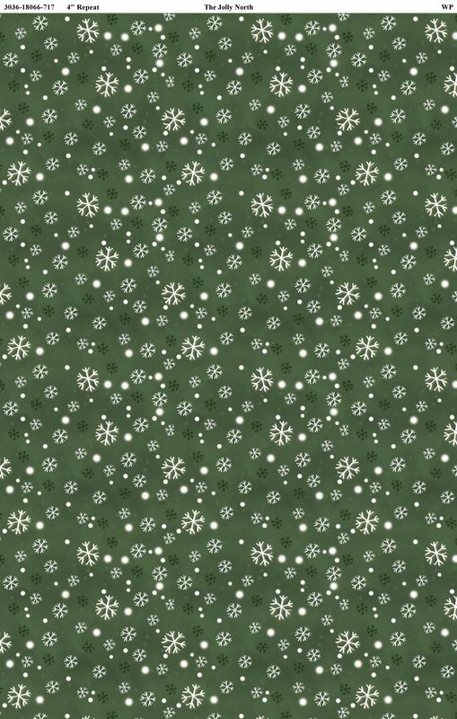 The Jolly North | Snowflakes in Green | by Anne Tavoletti for Wilmington Prints 18066-717