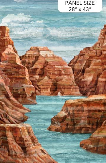 Stonehenge Canyon | Canyon Panel in Blue Multi | By Deborah Edwards for Northcott