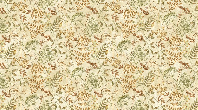 Stonehenge Organics | Meadow Flowers in Beige Multi 29305-12 | by Linda Ludovico for Northcott