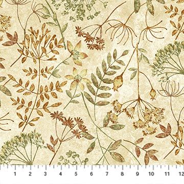 Stonehenge Organics | Meadow Flowers in Beige Multi 29305-12 | by Linda Ludovico for Northcott