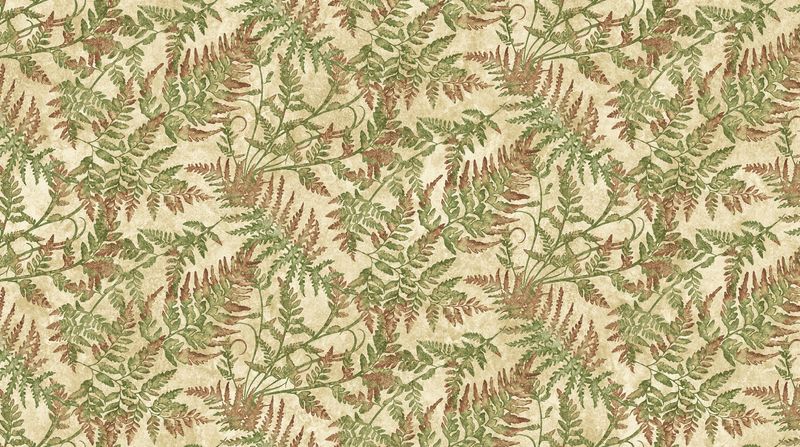 Stonehenge Organics | Ferns in Beige Multi 29306-12 | by Linda Ludovico for Northcott