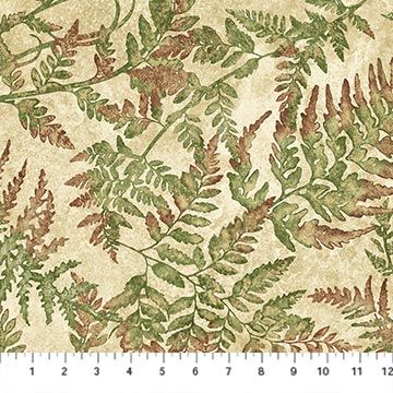 Stonehenge Organics | Ferns in Beige Multi 29306-12 | by Linda Ludovico for Northcott