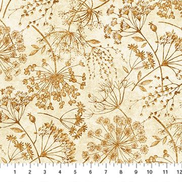 Stonehenge Organics | Queen Anne's La in Cream/Rust 29309-37 | by Linda Ludovico for Northcott