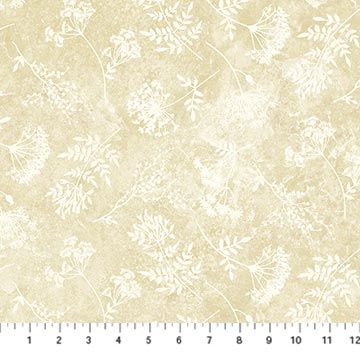 Stonehenge Organics | Floral Toss LG in Beige 29310-12 | by Linda Ludovico for Northcott