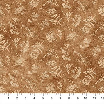 Stonehenge Organics | Floral Toss SM in Rust 29311-37 | by Linda Ludovico for Northcott