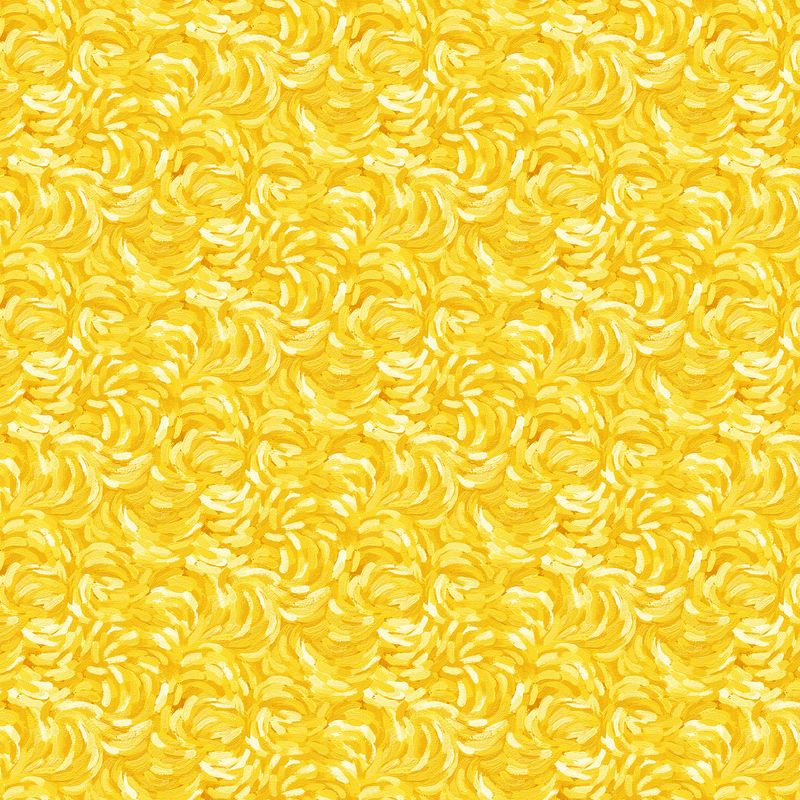 Starry Night | Brushstroke in Yellow 29264-52 | Elena Belokrinitski for Northcott